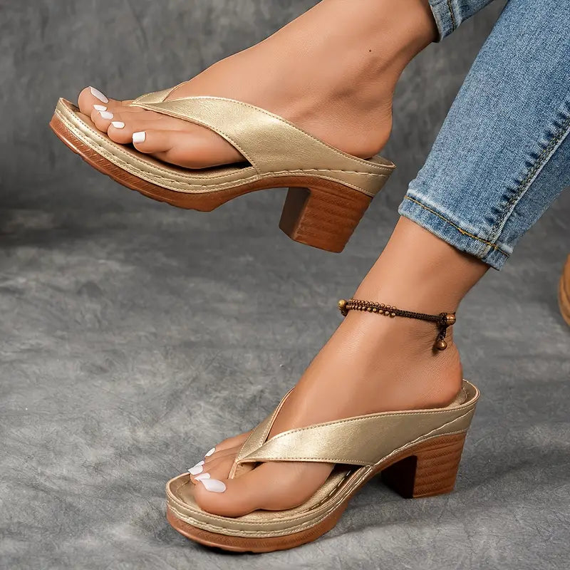 Lainey | Classic Platform Sandals with Wedge Heel Flip Flop Strap