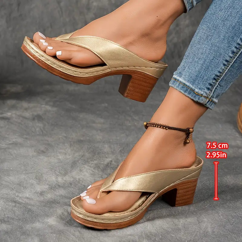 Lainey | Classic Platform Sandals with Wedge Heel Flip Flop Strap