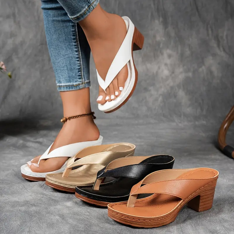 Lainey | Classic Platform Sandals with Wedge Heel Flip Flop Strap