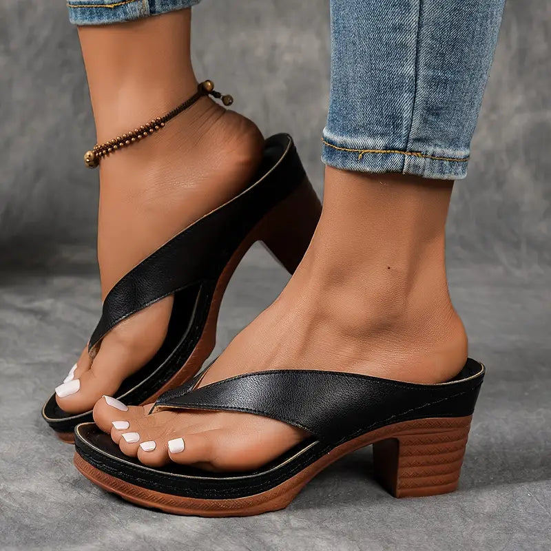 Lainey | Classic Platform Sandals with Wedge Heel Flip Flop Strap