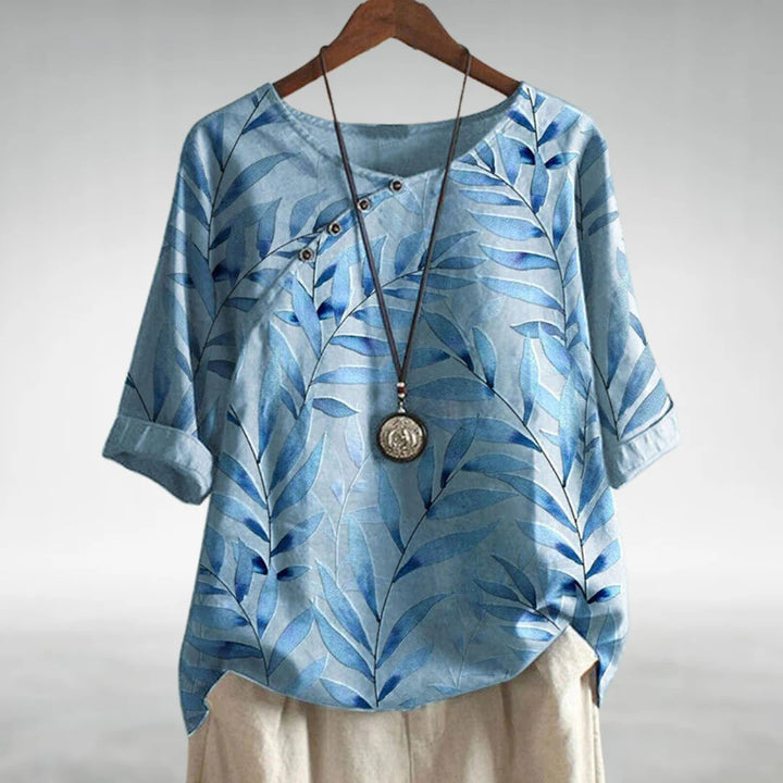 Lainey | Effortless Botanical Print Relaxed Summer Tops