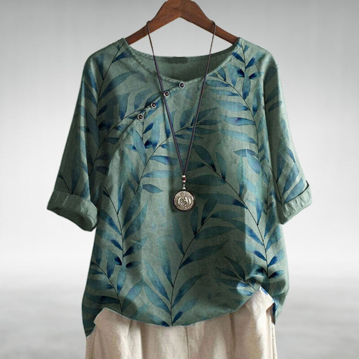 Lainey | Effortless Botanical Print Relaxed Summer Tops