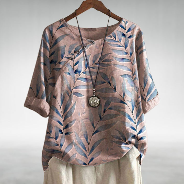 Lainey | Effortless Botanical Print Relaxed Summer Tops