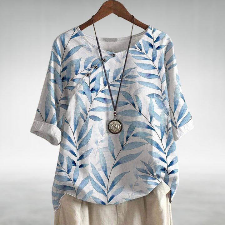 Lainey | Effortless Botanical Print Relaxed Summer Tops