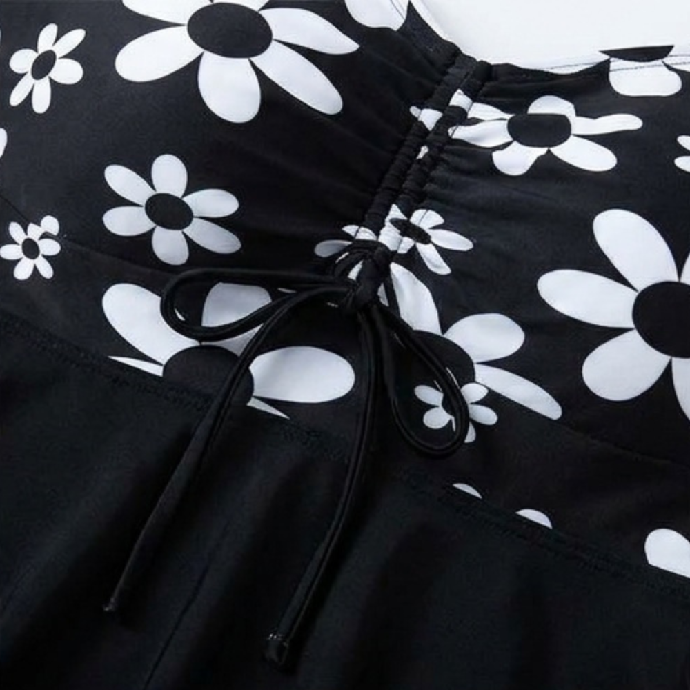 Layla | Floral Sweetheart A-Line Swim Dress