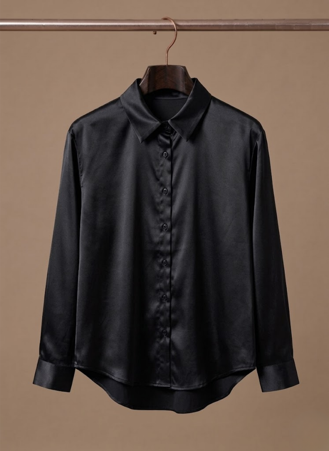 Layla | Refined Satin-Look Button-Up Blouse