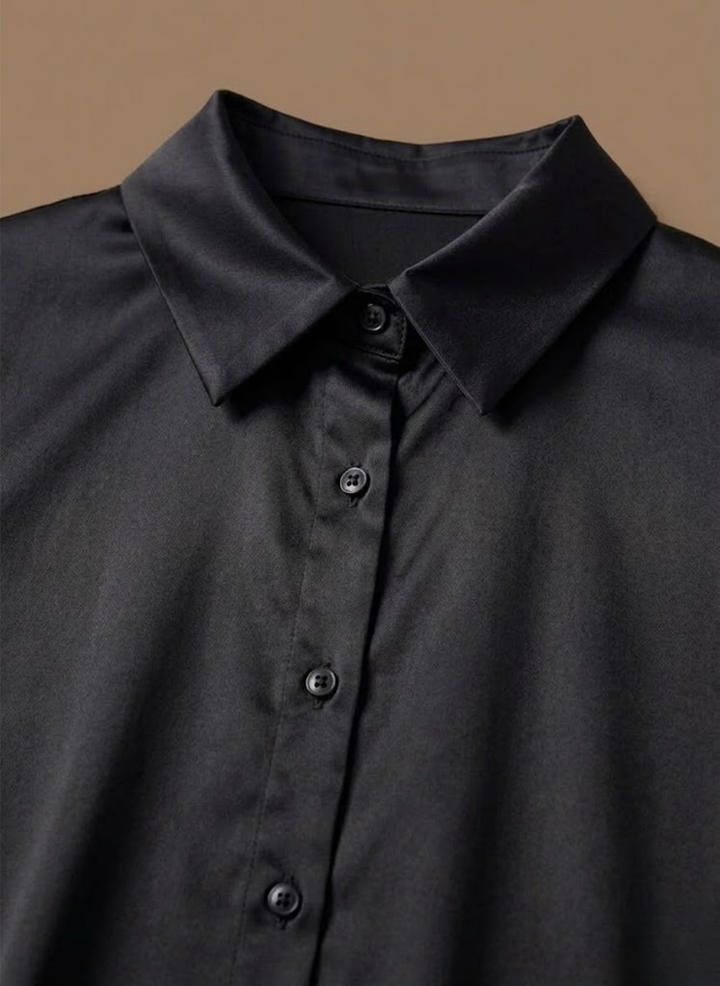 Layla | Refined Satin-Look Button-Up Blouse