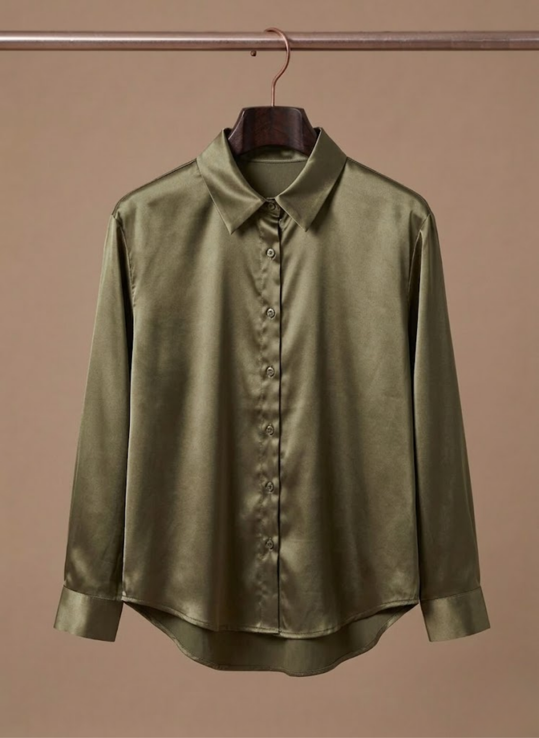 Layla | Refined Satin-Look Button-Up Blouse