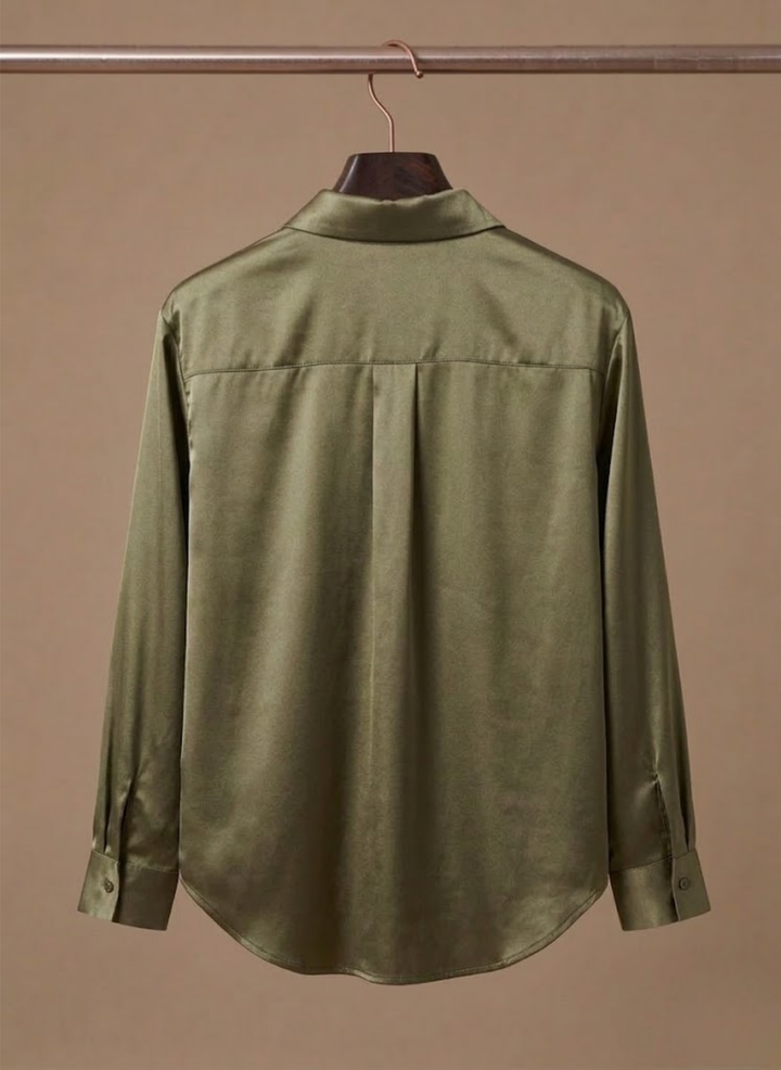 Layla | Refined Satin-Look Button-Up Blouse