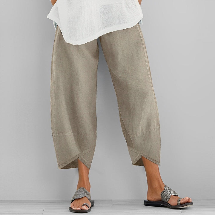 Layla | Relaxed Wide Leg Cropped Linen Pants