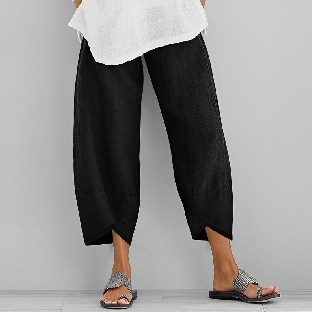 Layla | Relaxed Wide Leg Cropped Linen Pants