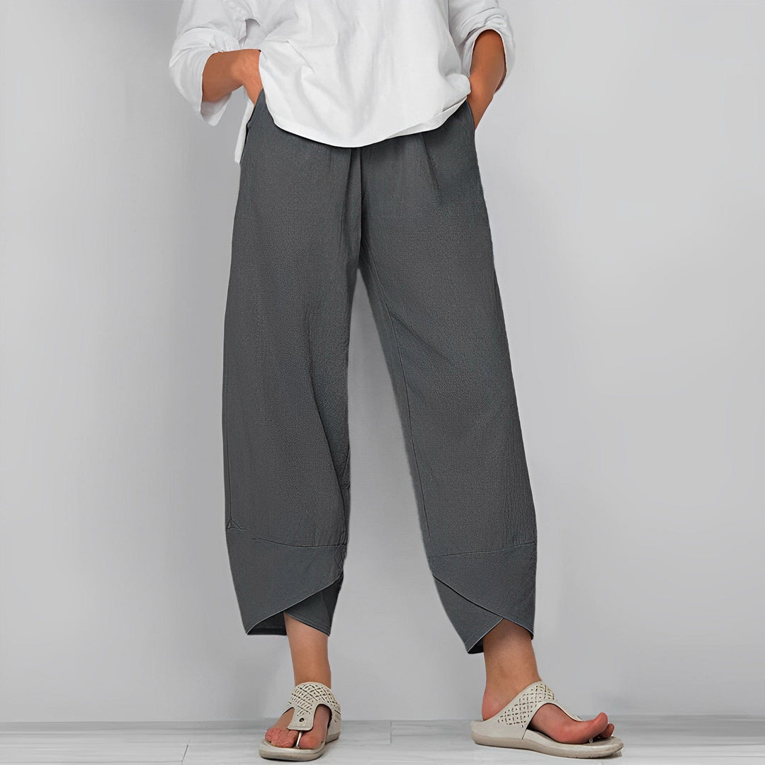 Layla | Relaxed Wide Leg Cropped Linen Pants