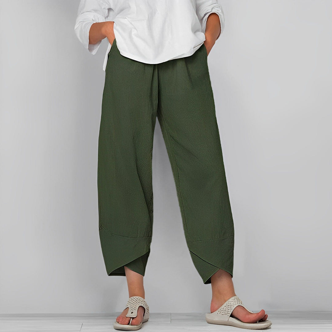 Layla | Relaxed Wide Leg Cropped Linen Pants