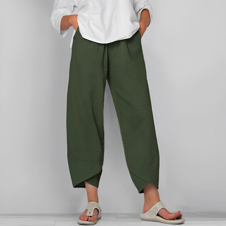 Layla | Relaxed Wide Leg Cropped Linen Pants