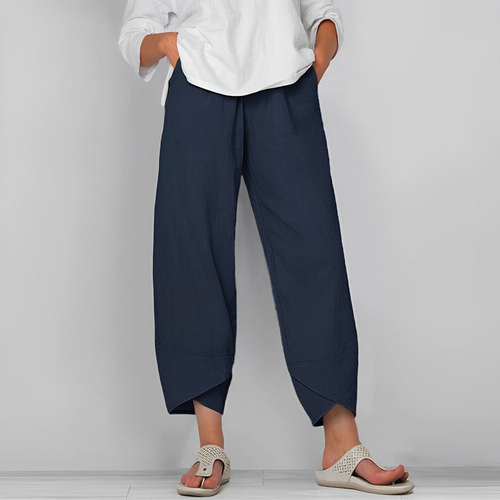 Layla | Relaxed Wide Leg Cropped Linen Pants