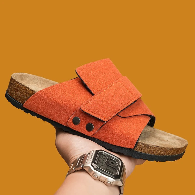 Lennox | Refined Wide Strap Men Slides Sandals