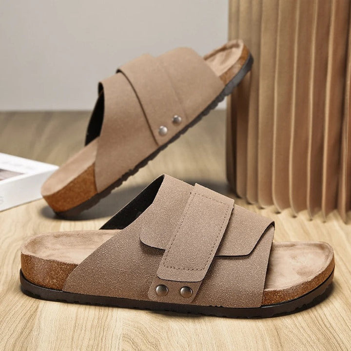 Lennox | Refined Wide Strap Men Slides Sandals