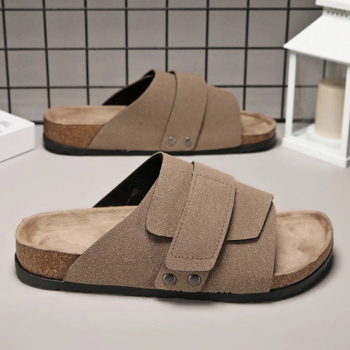 Lennox | Refined Wide Strap Men Slides Sandals