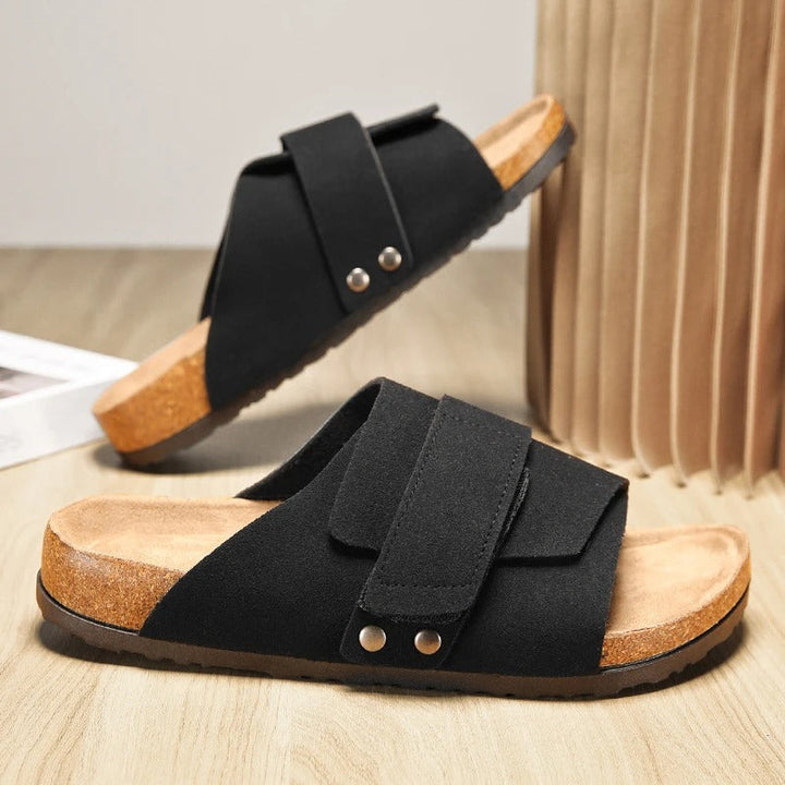 Lennox | Refined Wide Strap Men Slides Sandals