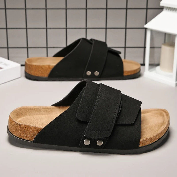 Lennox | Refined Wide Strap Men Slides Sandals
