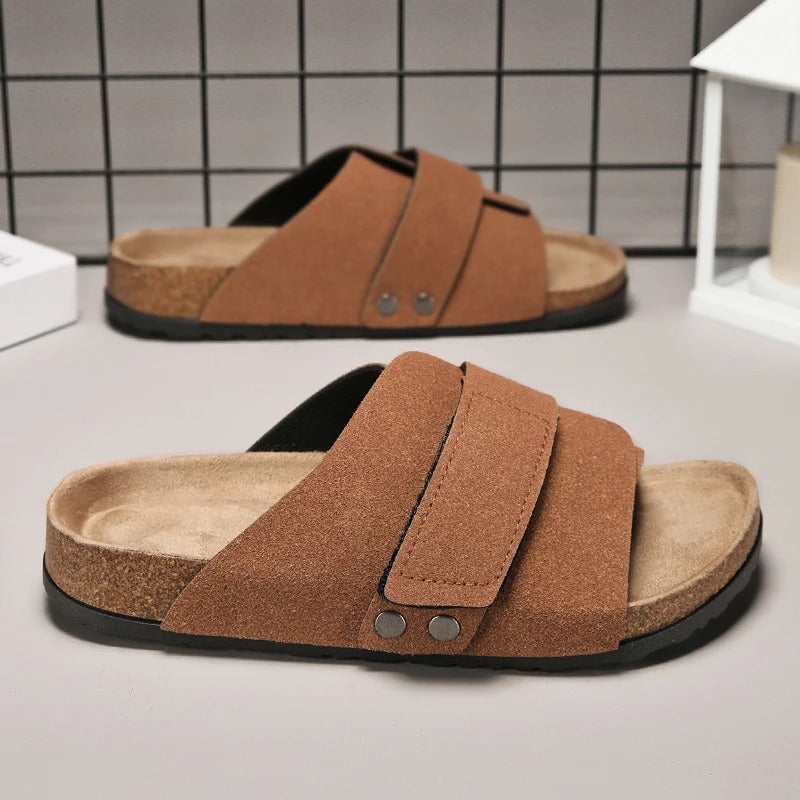 Lennox | Refined Wide Strap Men Slides Sandals