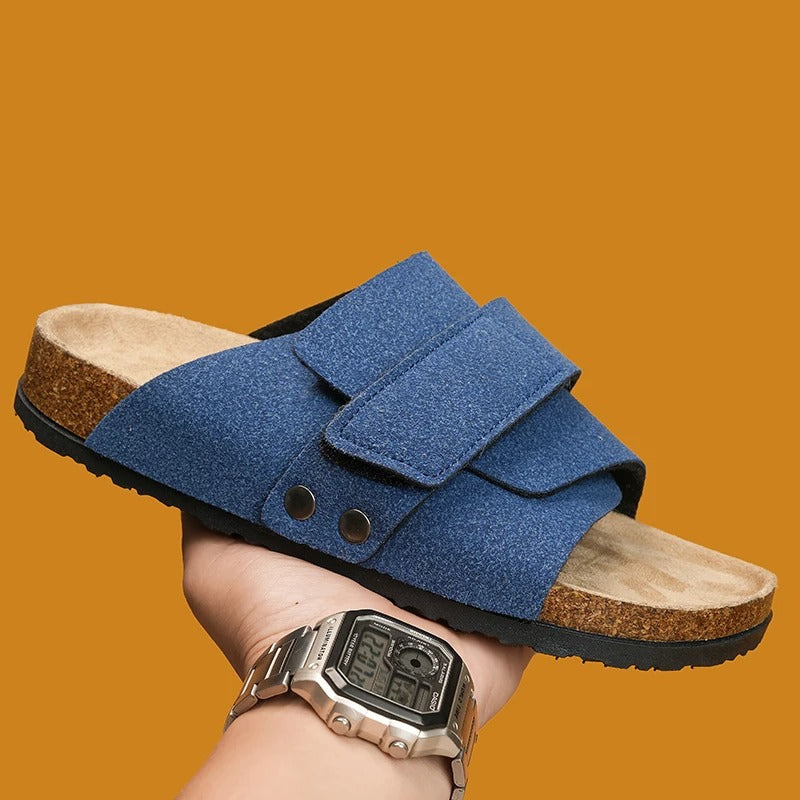Lennox | Refined Wide Strap Men Slides Sandals