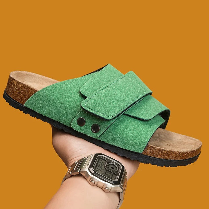 Lennox | Refined Wide Strap Men Slides Sandals