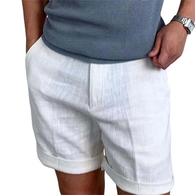 Leo | Polished Rolled-Cuff Linen Shorts for Summer