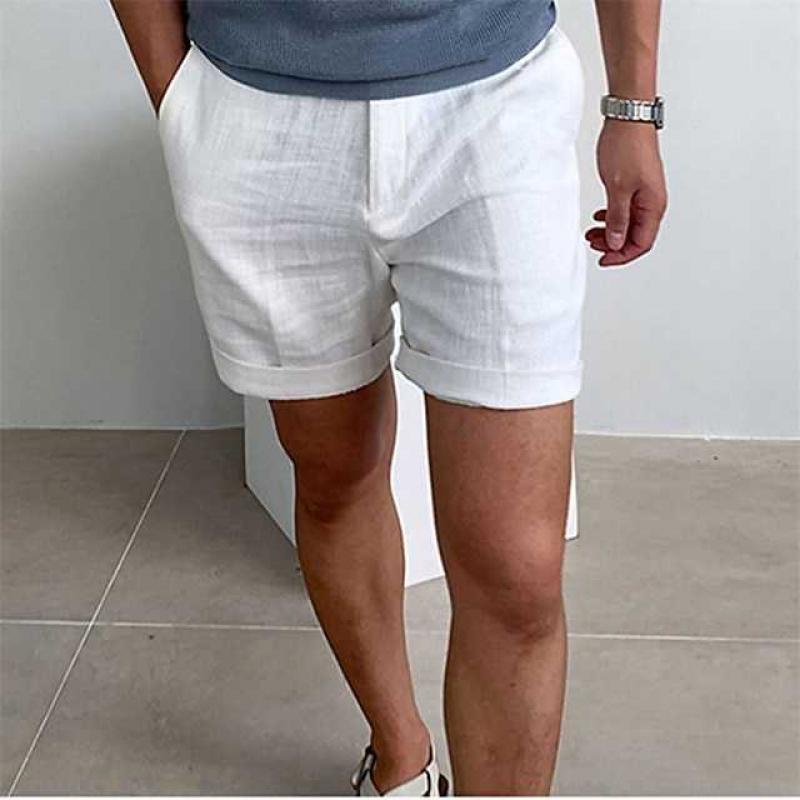 Leo | Polished Rolled-Cuff Linen Shorts for Summer