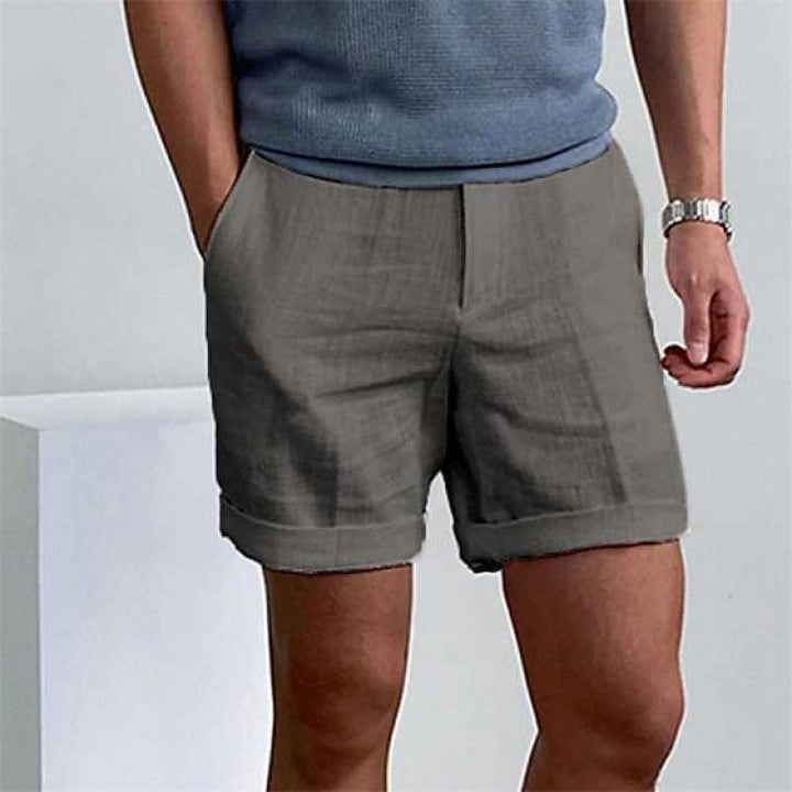 Leo | Polished Rolled-Cuff Linen Shorts for Summer