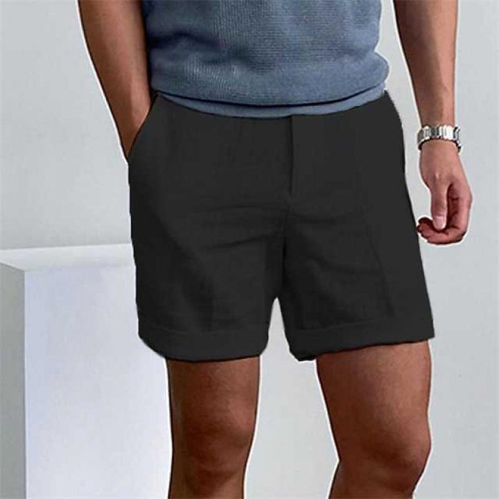 Leo | Polished Rolled-Cuff Linen Shorts for Summer