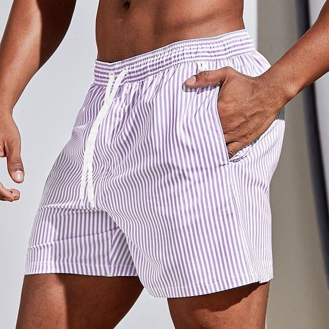 Leon | Graceful Striped Quick-Dry Swimming Shorts