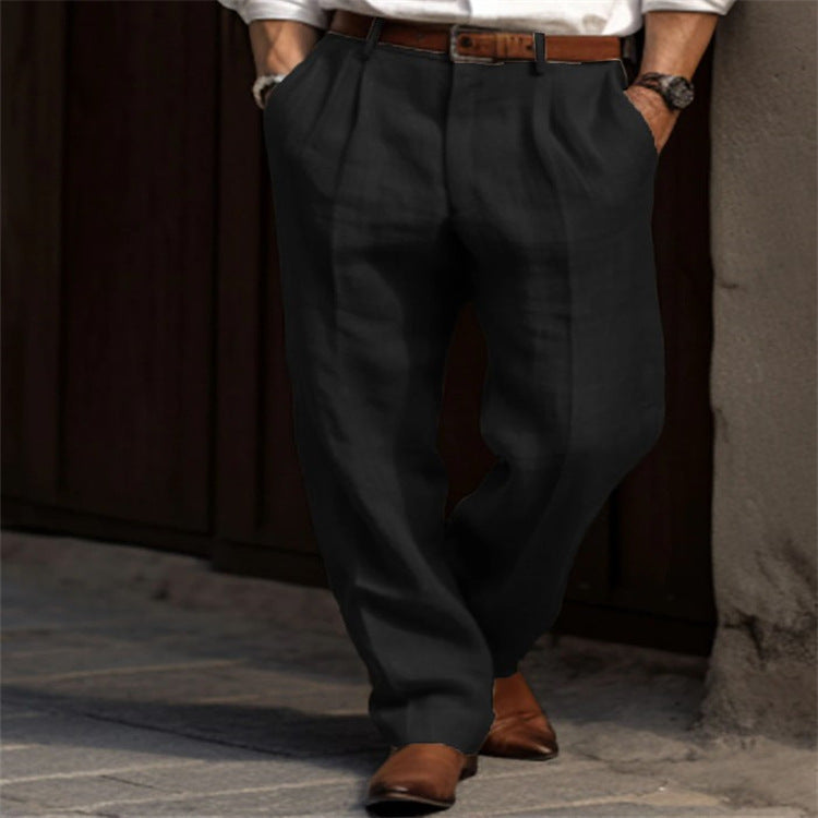 Leon | Refined Pleated Relaxed Fit Linen Pants