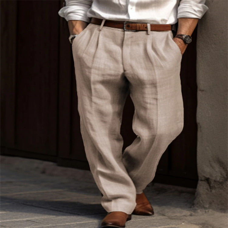 Leon | Refined Pleated Relaxed Fit Linen Pants