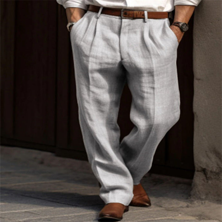 Leon | Refined Pleated Relaxed Fit Linen Pants