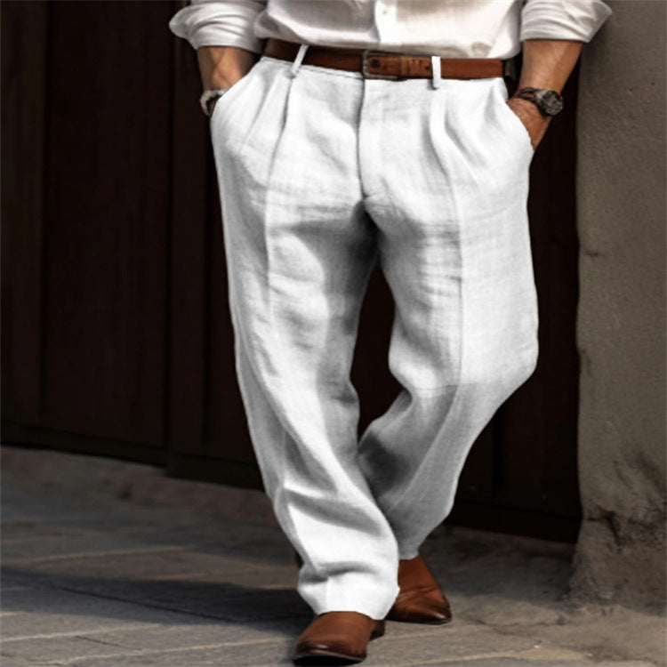 Leon | Refined Pleated Relaxed Fit Linen Pants