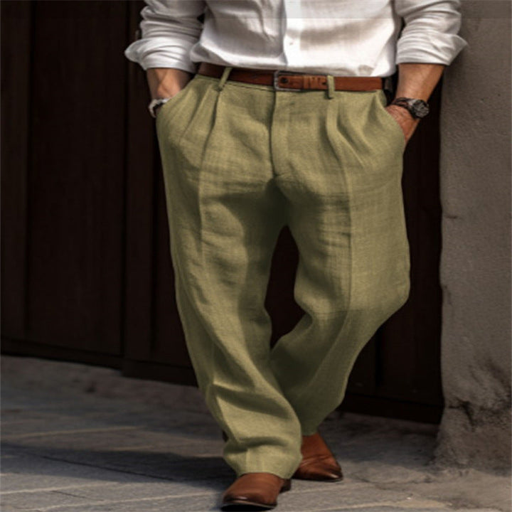 Leon | Refined Pleated Relaxed Fit Linen Pants