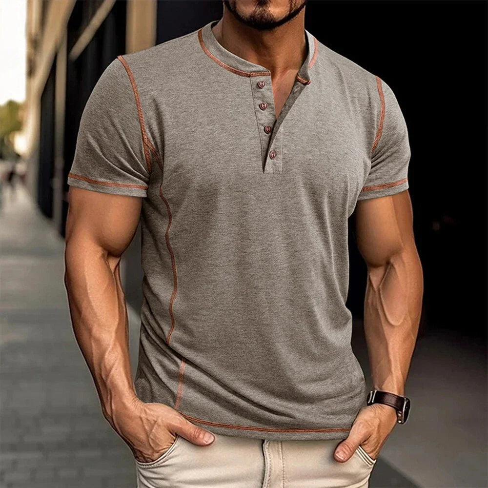 Leon | Relaxed Short Sleeve Henley Mens T Shirt
