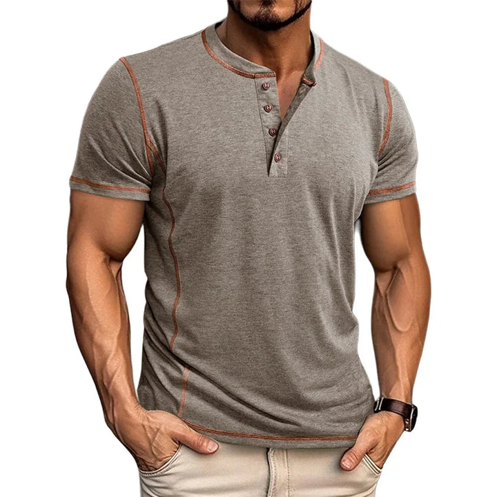 Leon | Relaxed Short Sleeve Henley Mens T Shirt