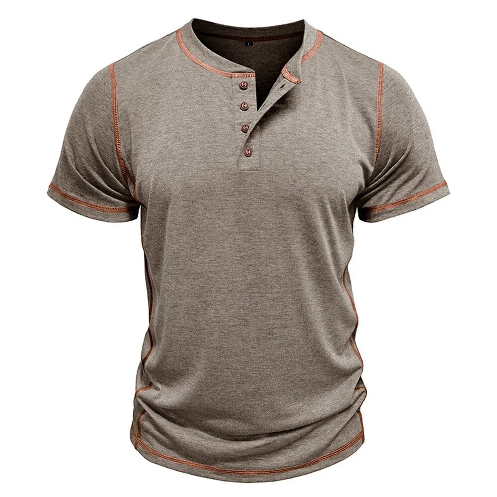 Leon | Relaxed Short Sleeve Henley Mens T Shirt