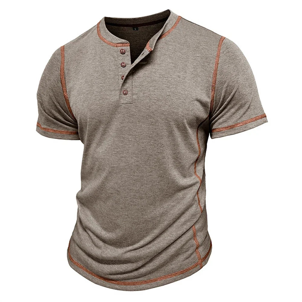 Leon | Relaxed Short Sleeve Henley Mens T Shirt