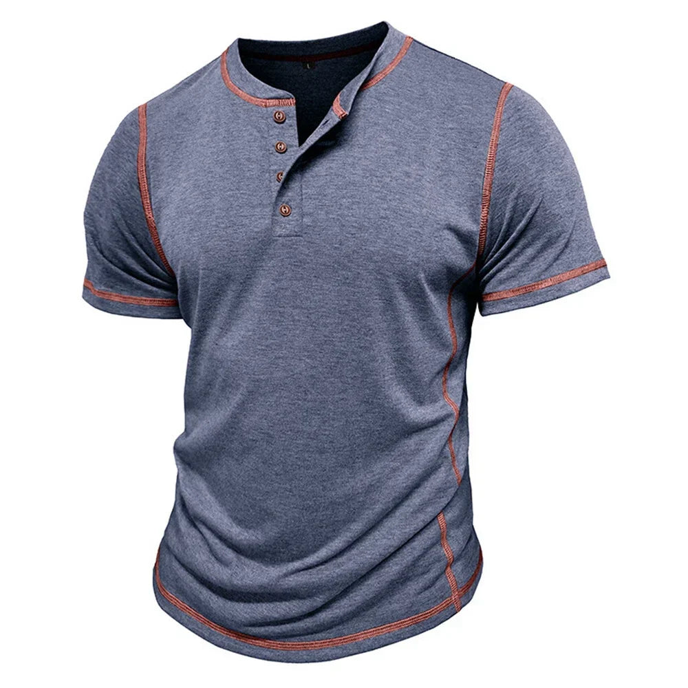 Leon | Relaxed Short Sleeve Henley Mens T Shirt