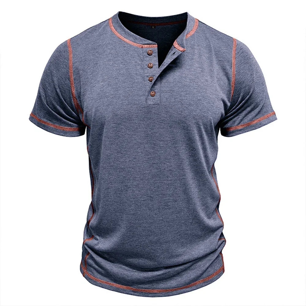 Leon | Relaxed Short Sleeve Henley Mens T Shirt