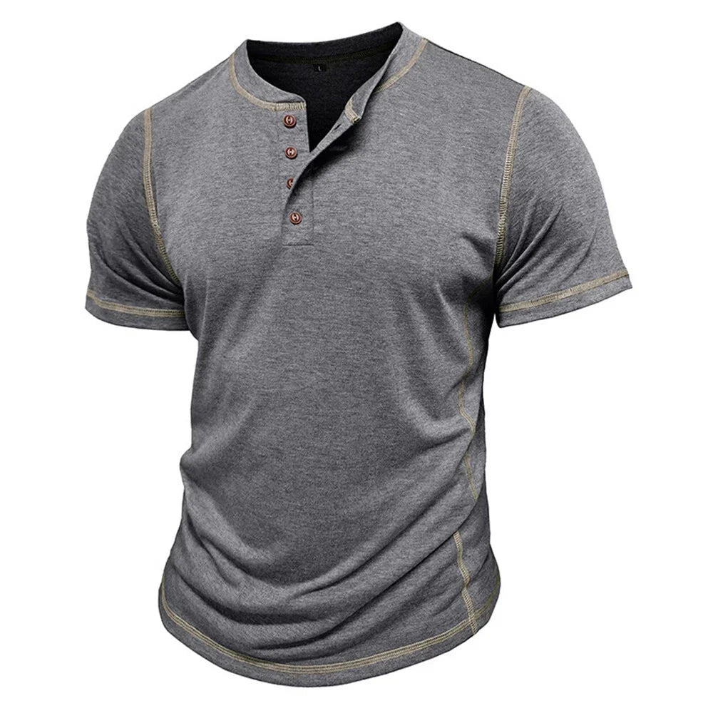 Leon | Relaxed Short Sleeve Henley Mens T Shirt