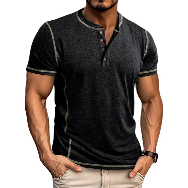 Leon | Relaxed Short Sleeve Henley Mens T Shirt