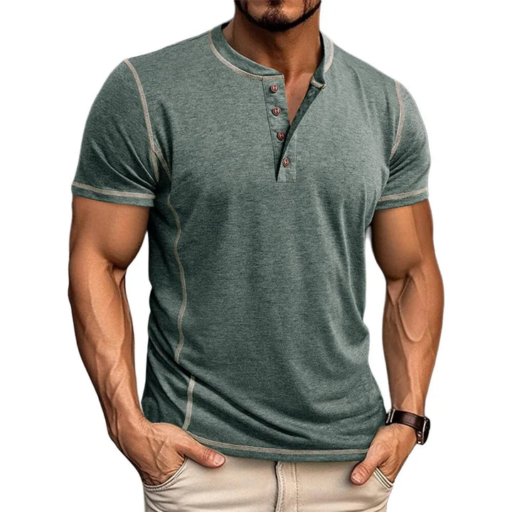 Leon | Relaxed Short Sleeve Henley Mens T Shirt