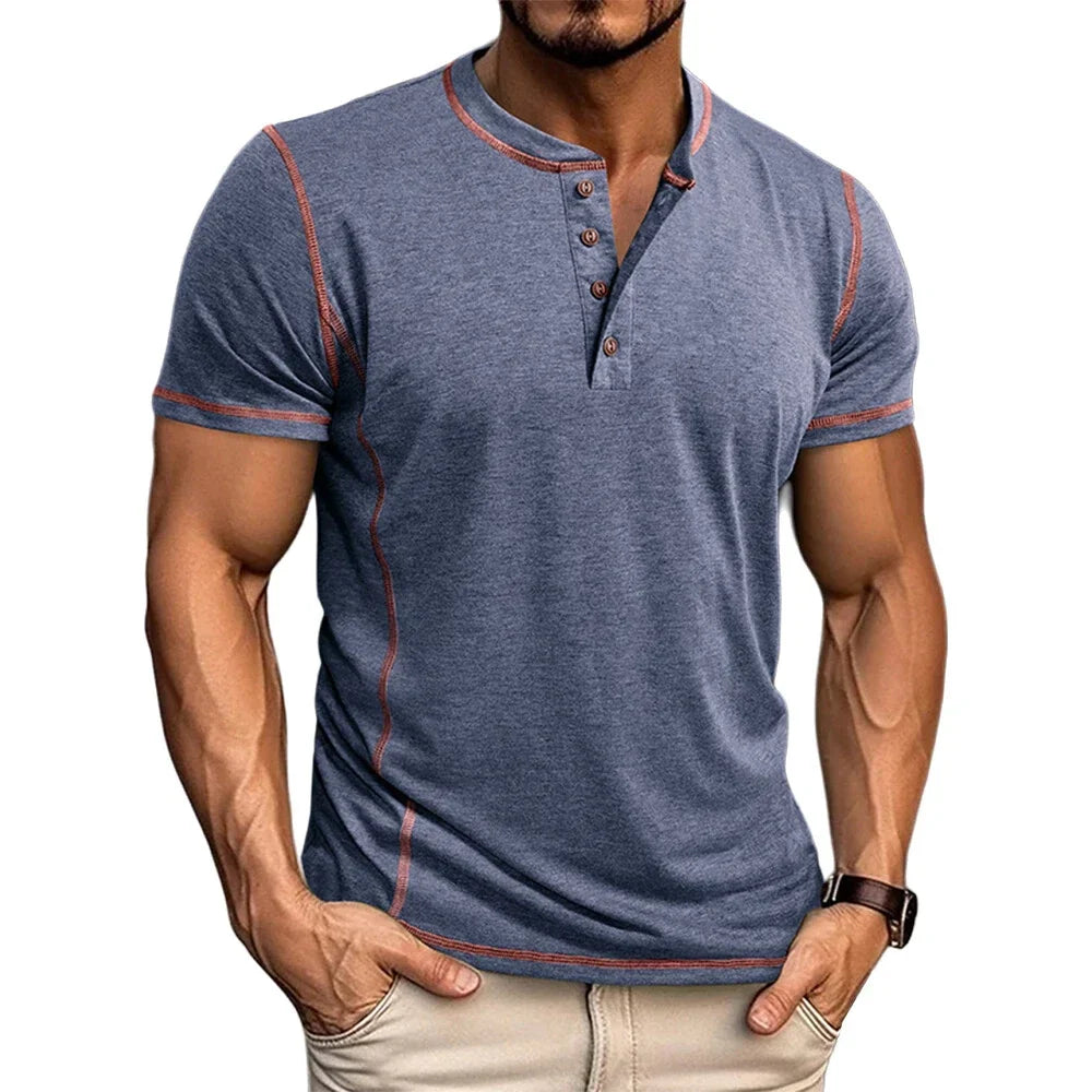 Leon | Relaxed Short Sleeve Henley Mens T Shirt