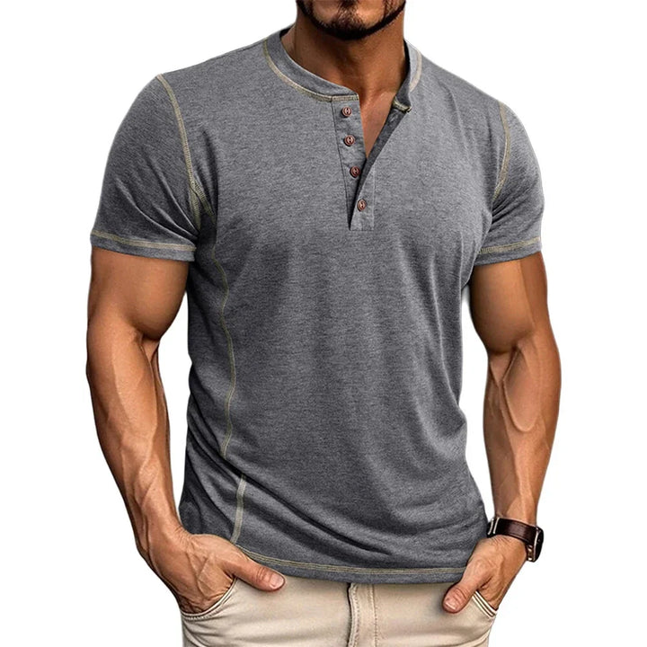 Leon | Relaxed Short Sleeve Henley Mens T Shirt