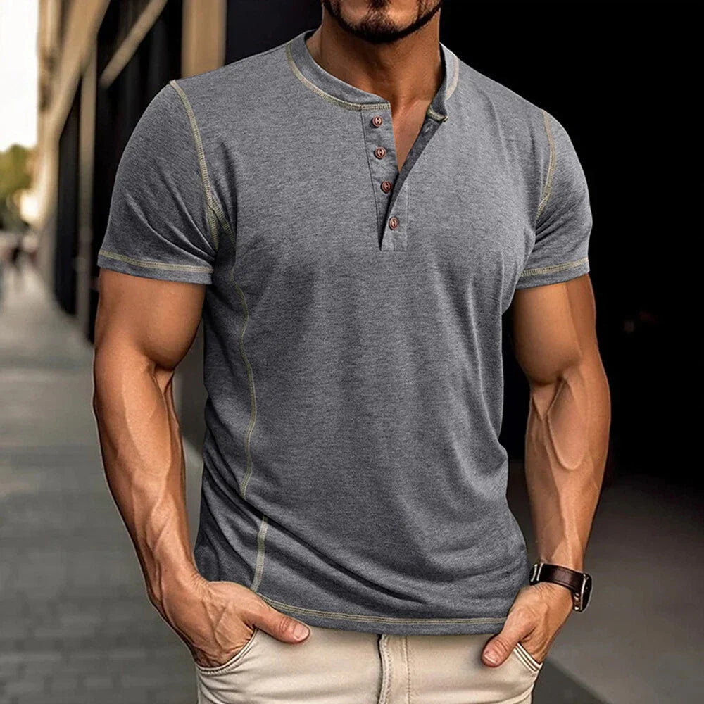 Leon | Relaxed Short Sleeve Henley Mens T Shirt
