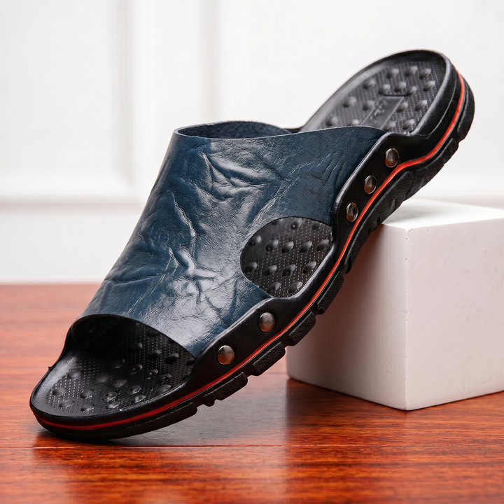 Levi | Rivet Trim Open Toe Mens Slides